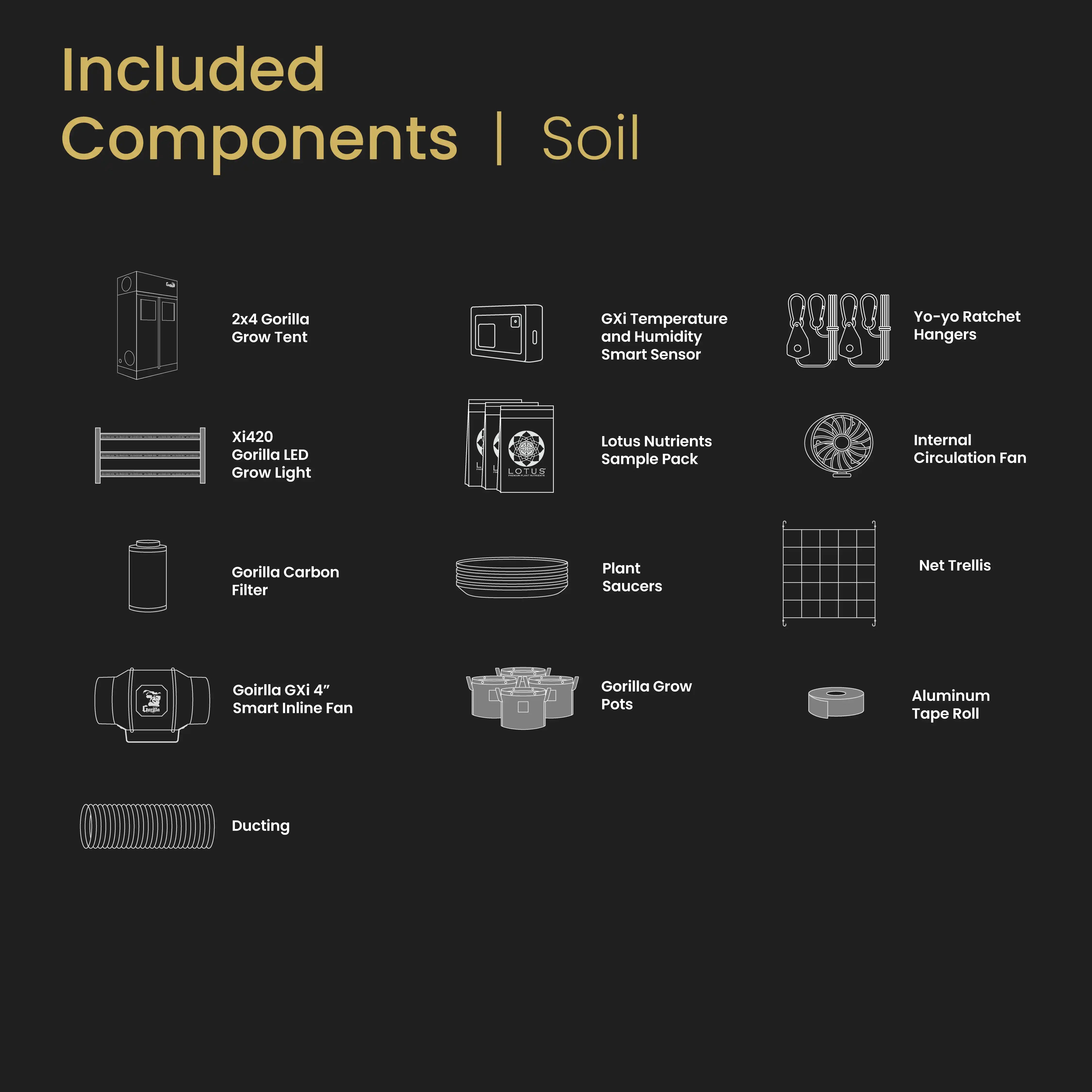 2x4 Grow Tent Kit Reg - Soil