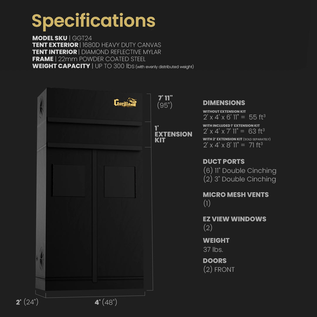 SuperRoom 2'x4' Smart Grow Room - Hydroponic