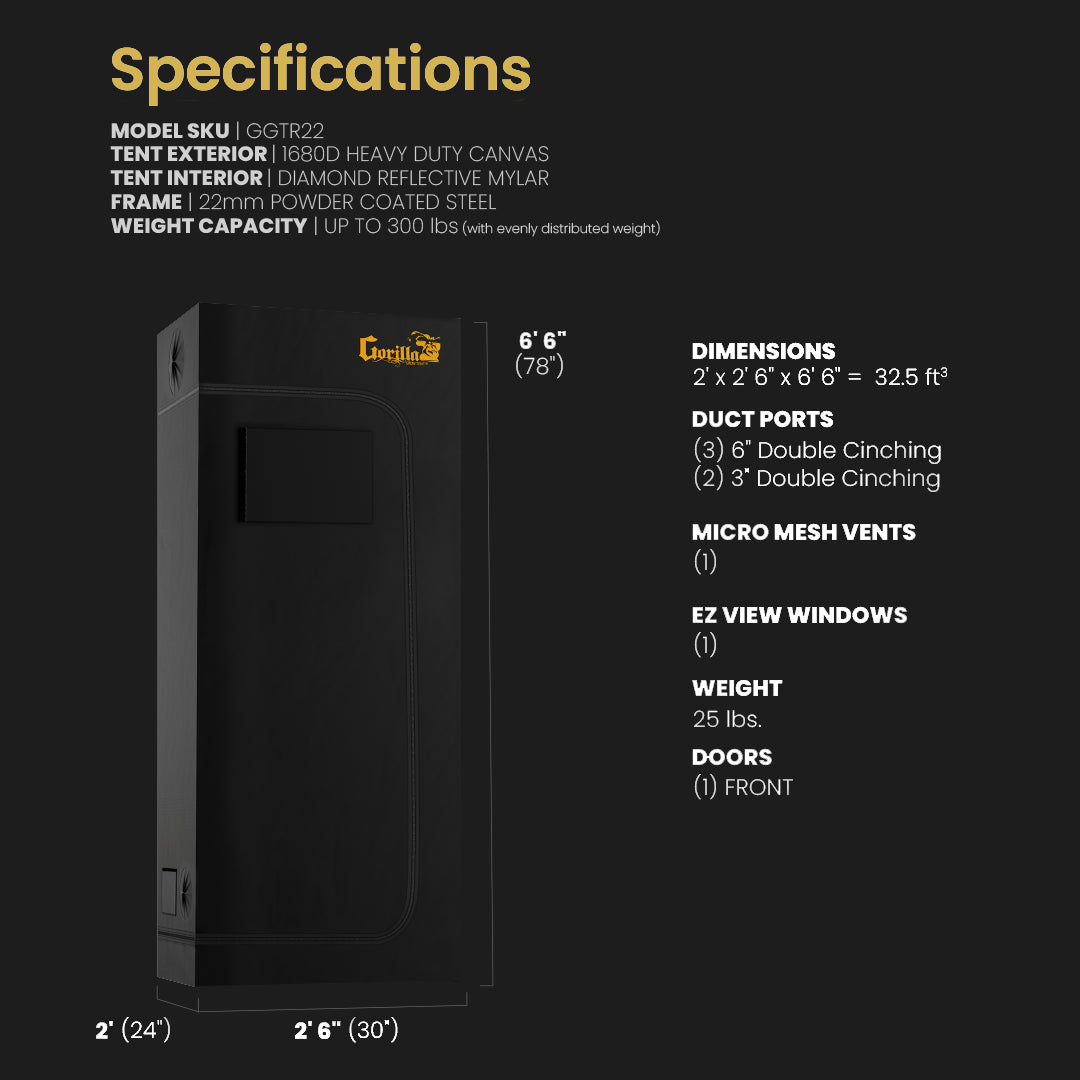 2x2.5 Grow Tent Kit Reg - SuperPonics 16
