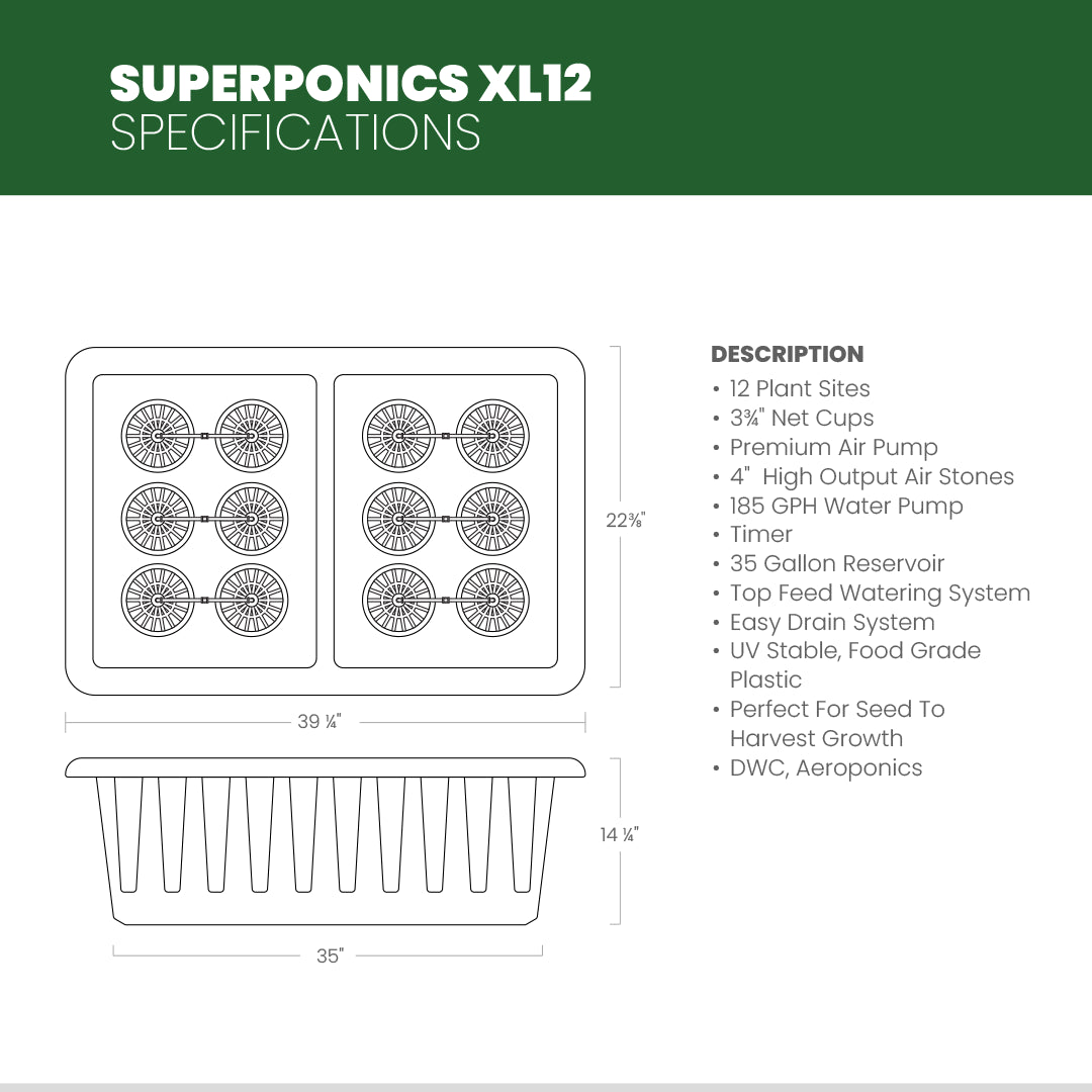 SuperPonics XL12 Hydroponic System