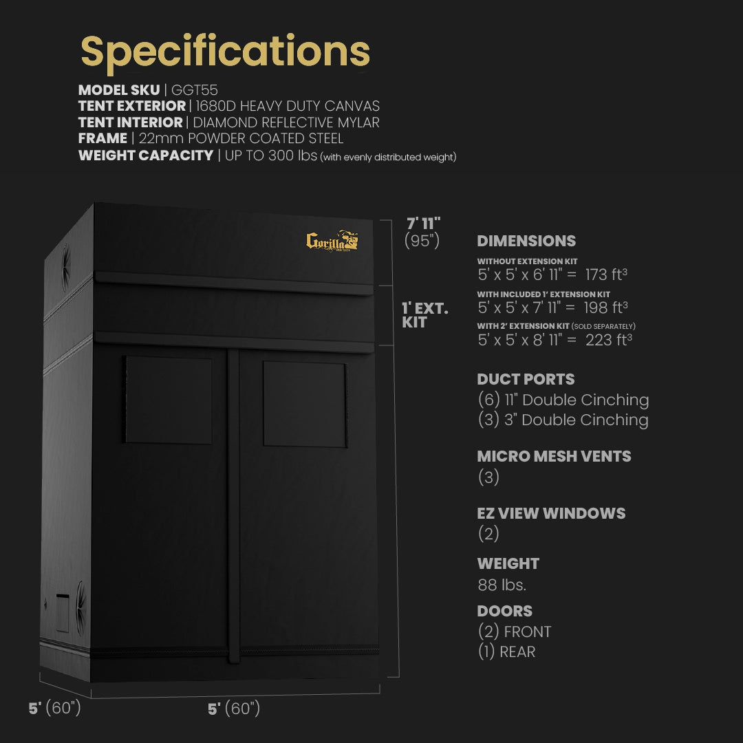 SuperRoom 5'x5' Smart Grow Room - Hydroponic