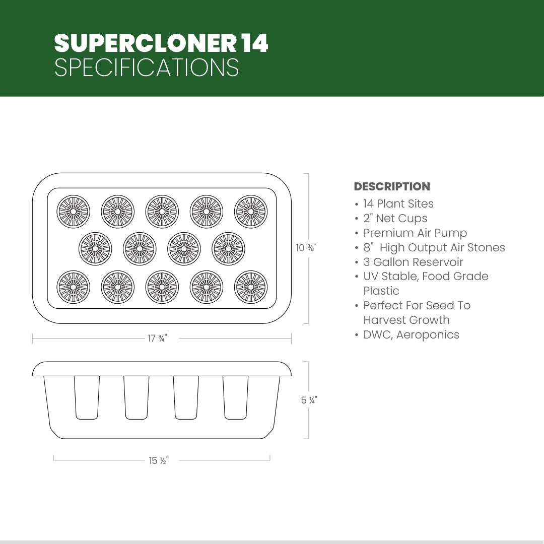 SuperCloner 14-Site Hydroponic Cloning System