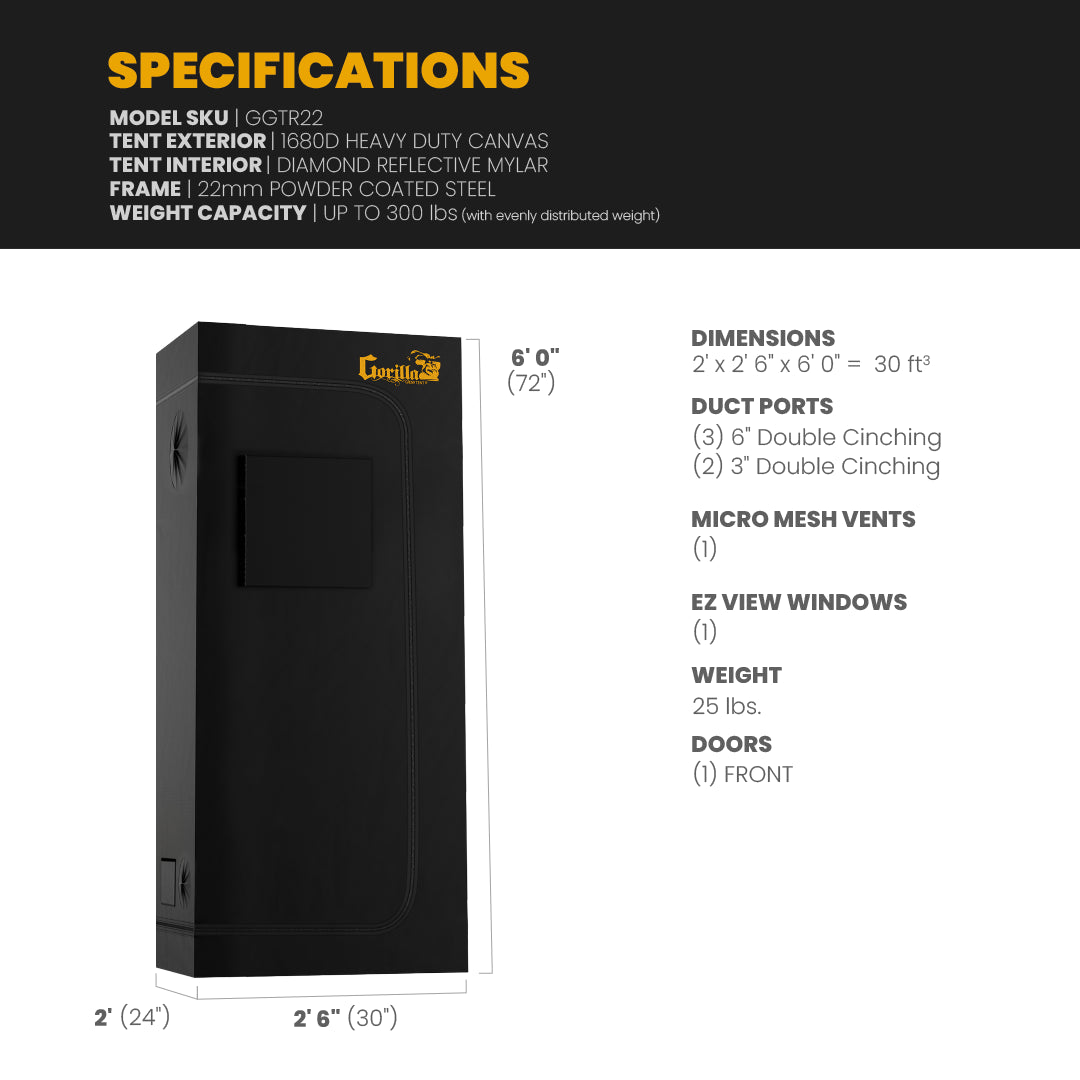 The All New Gorilla Grow Tent 2x2.5
