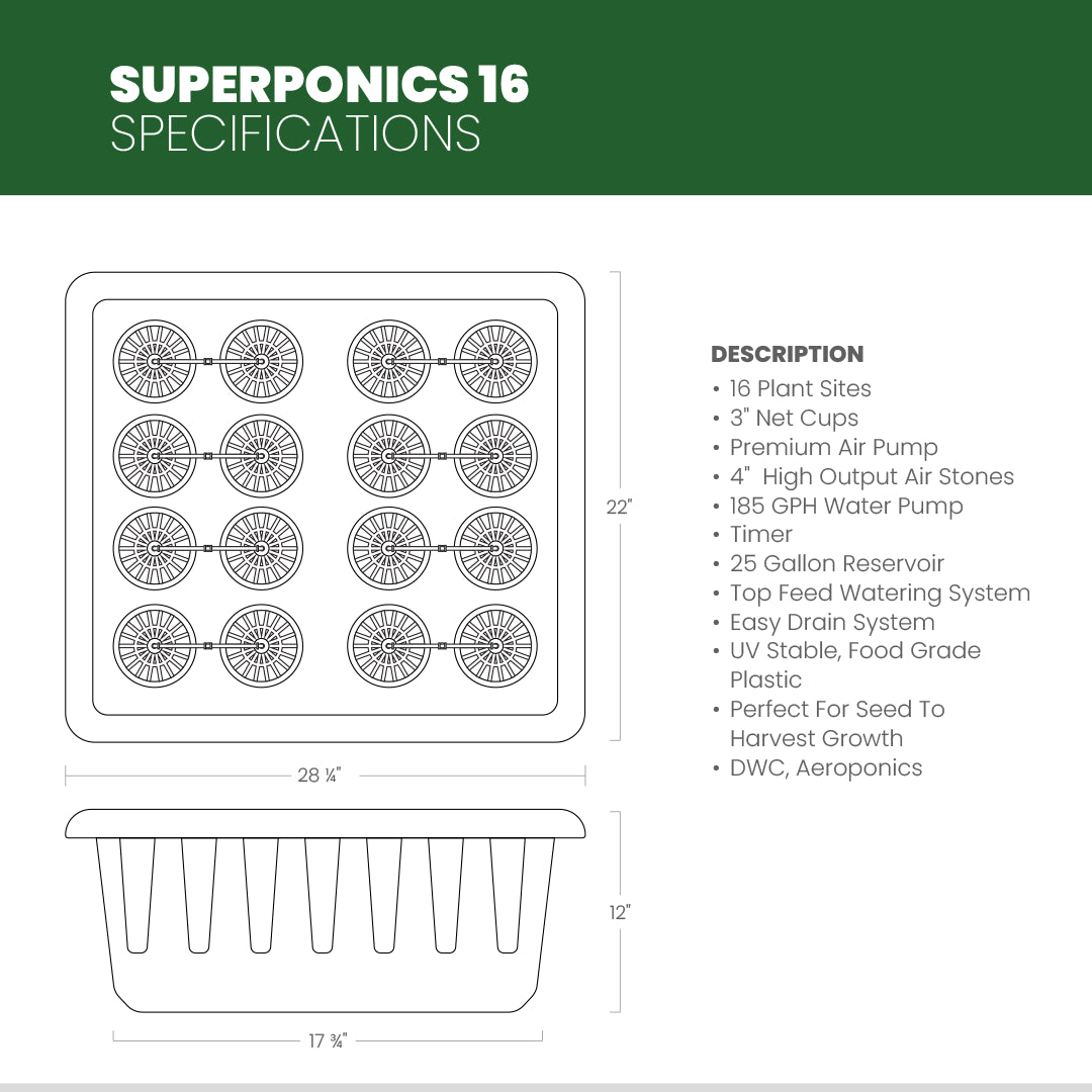 2x2.5 Grow Tent Kit Reg - SuperPonics 16