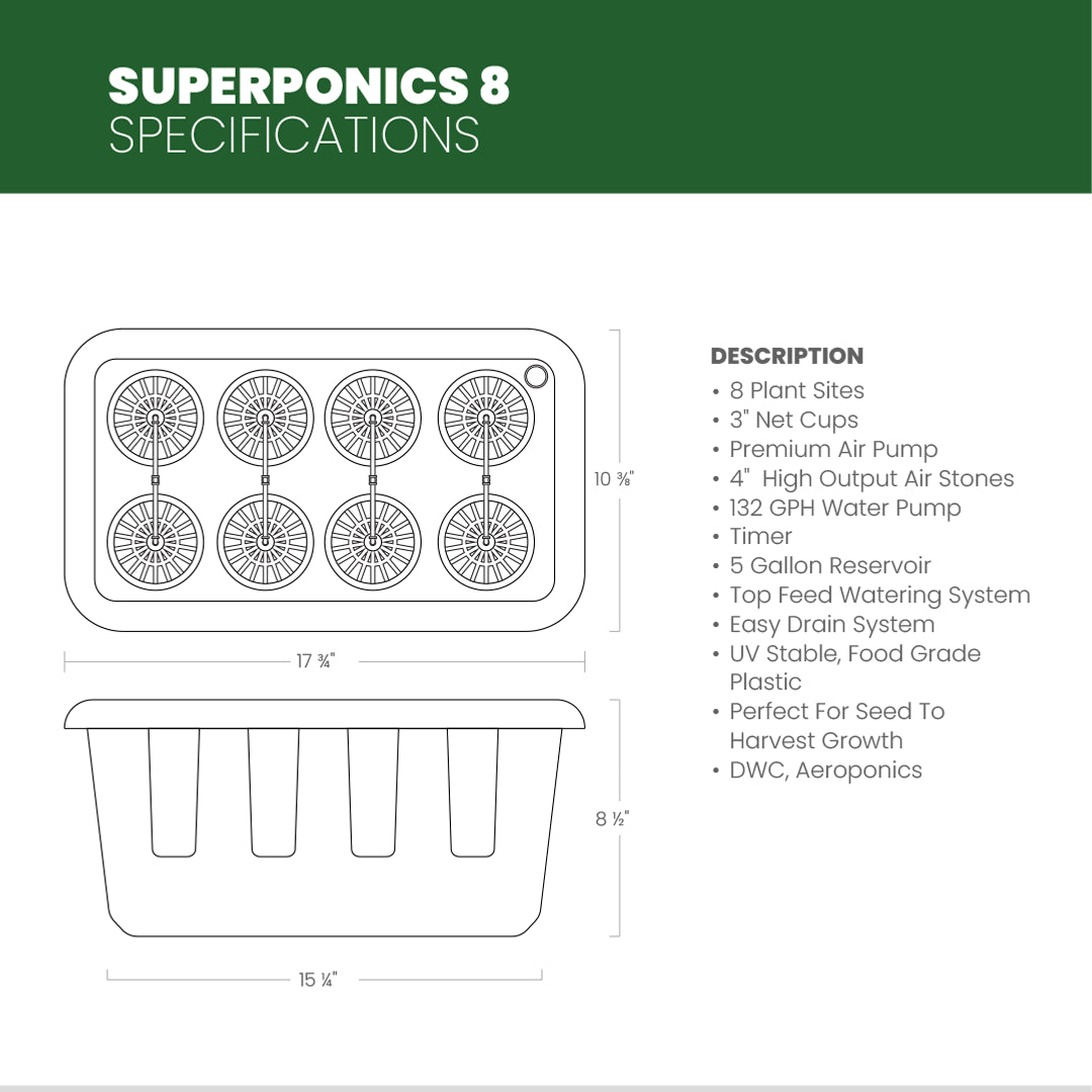 SuperPonics 8 Hydroponic System