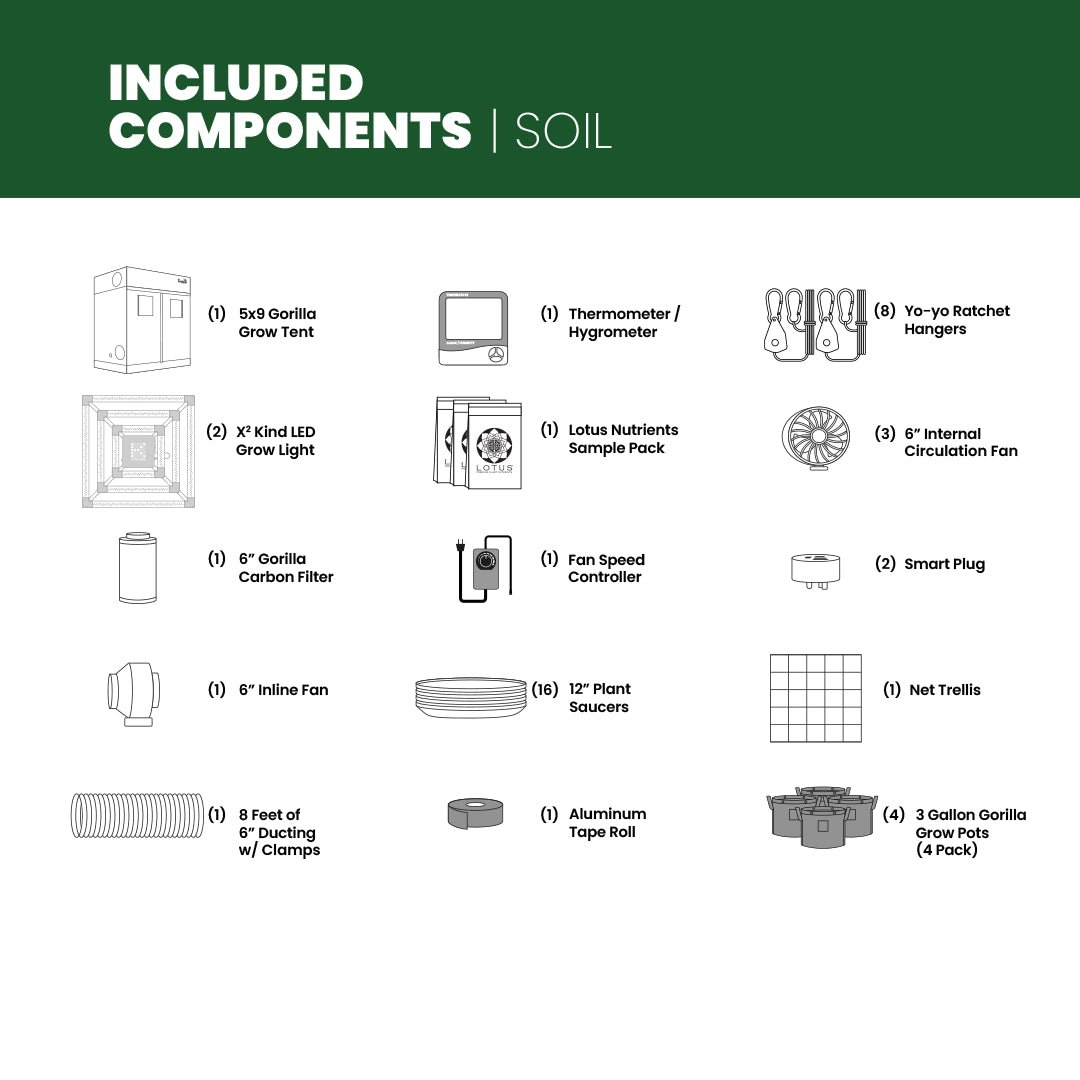 SuperRoom 5'x9' Smart Grow Room - Soil with X2 V2